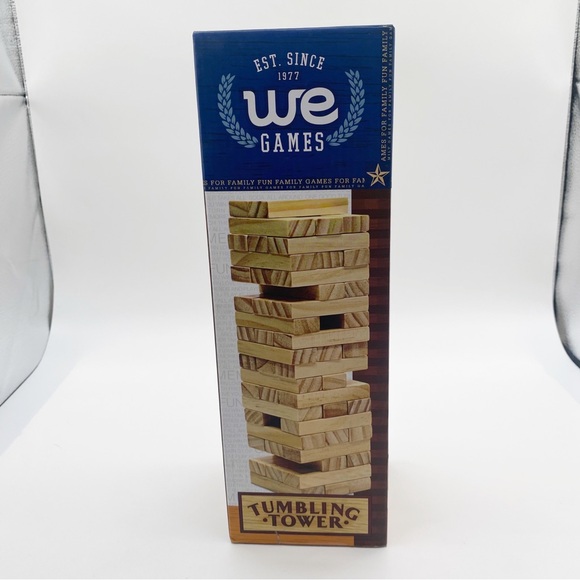 WE Games Wooden Block Stacking Tower Storage  Tumble Game Tabletop Games 14 inch - Picture 6 of 7